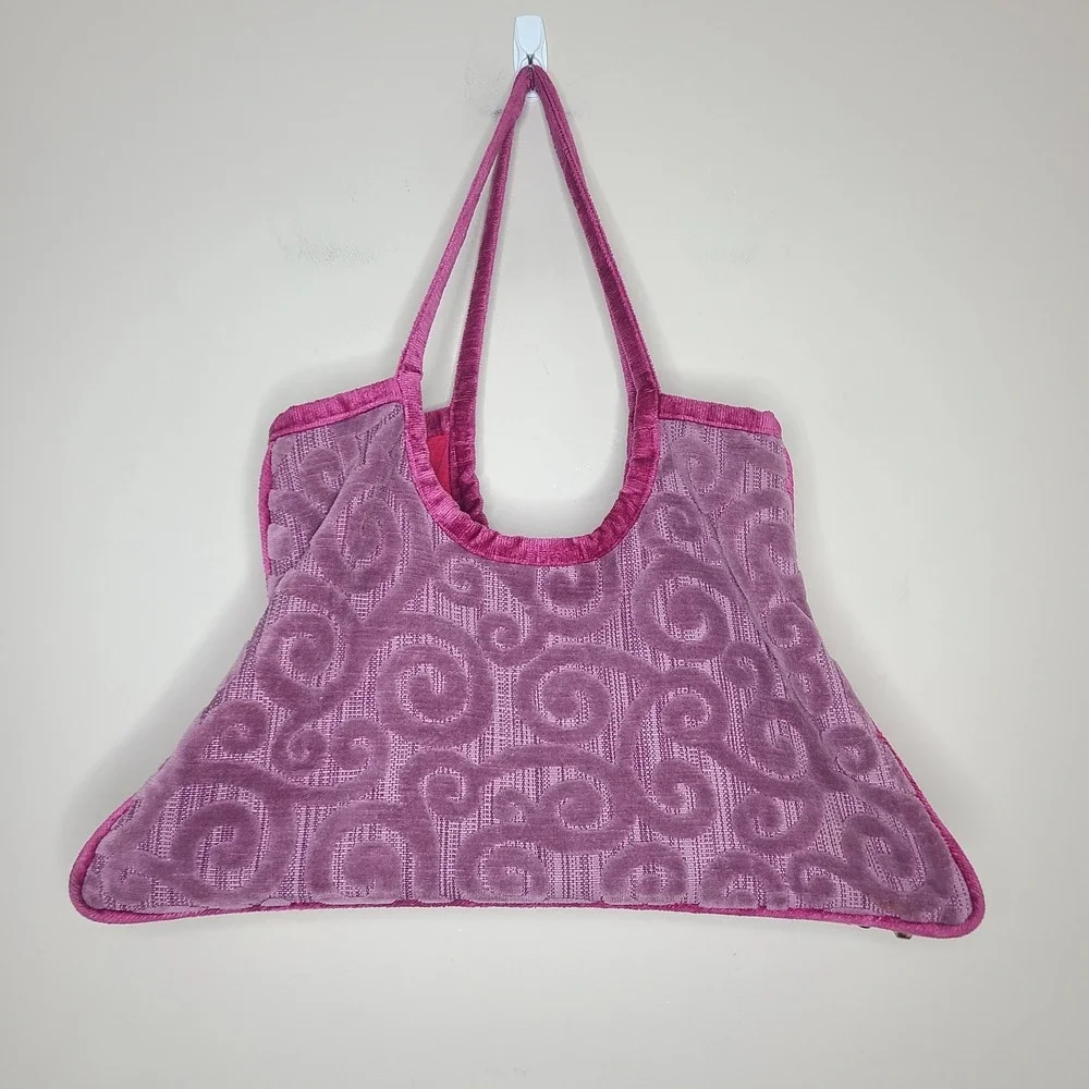 Offhand Designs‎ Knitting Project Bag Carpet Bag Purple Pink Swirl Design Rare